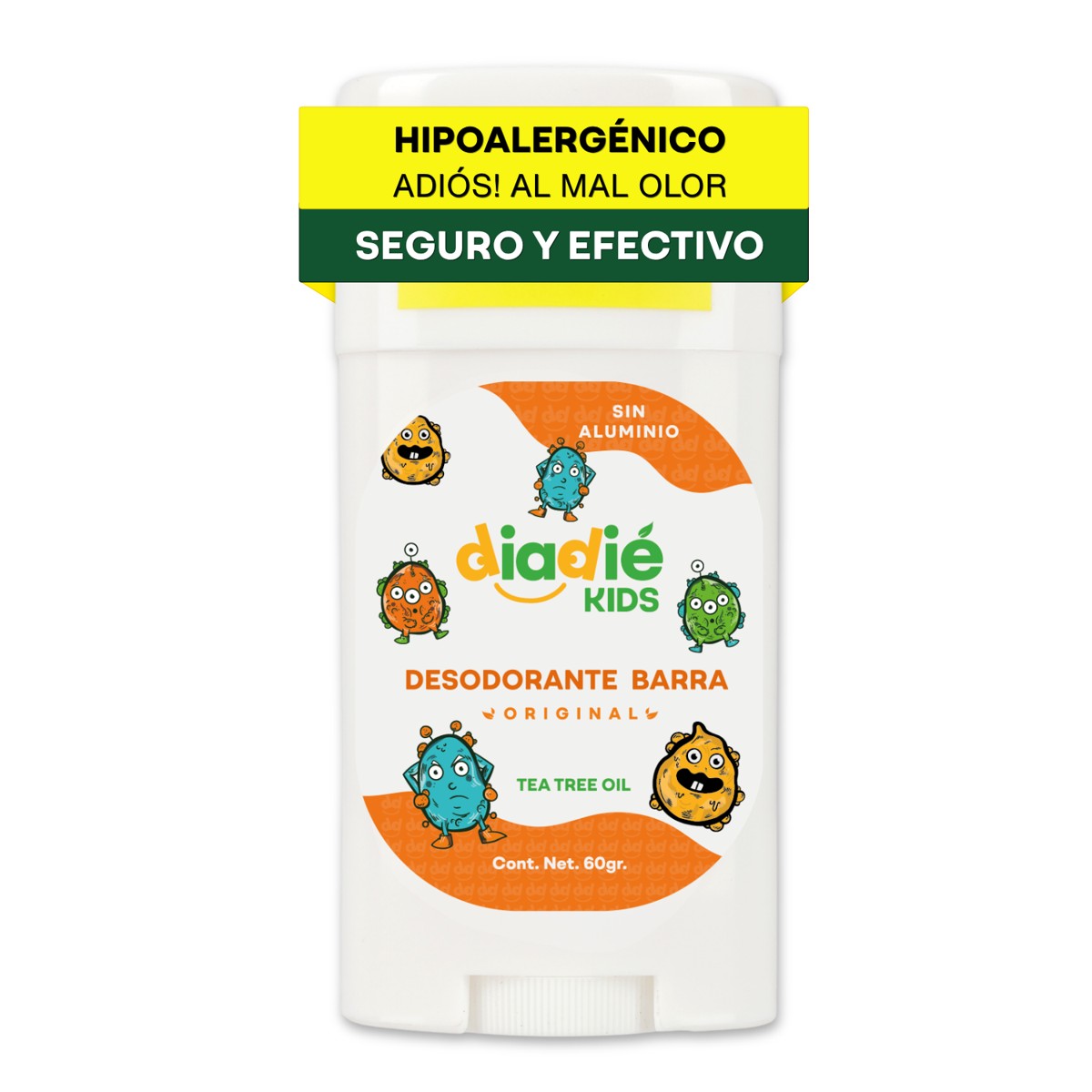 DIADIE KIDS Desodorante natural para Niños, Barra, Original 1 Pza