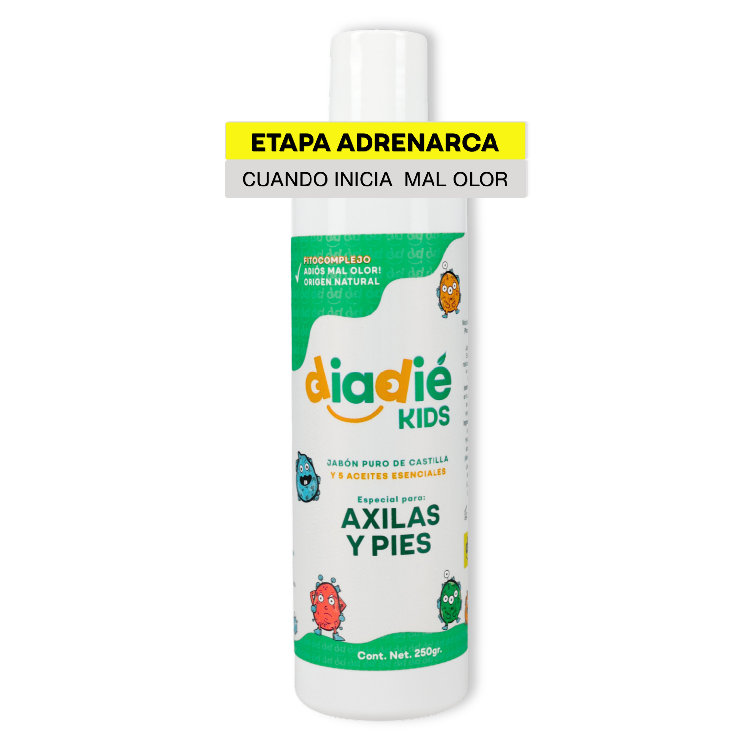 DIADIE KIDS Jabón Desodorante Natural para Niños axilas y pies 1 Pza