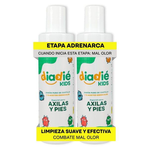 DIADIE KIDS Jabón Desodorante Natural para Niños axilas y pies 2 Pack
