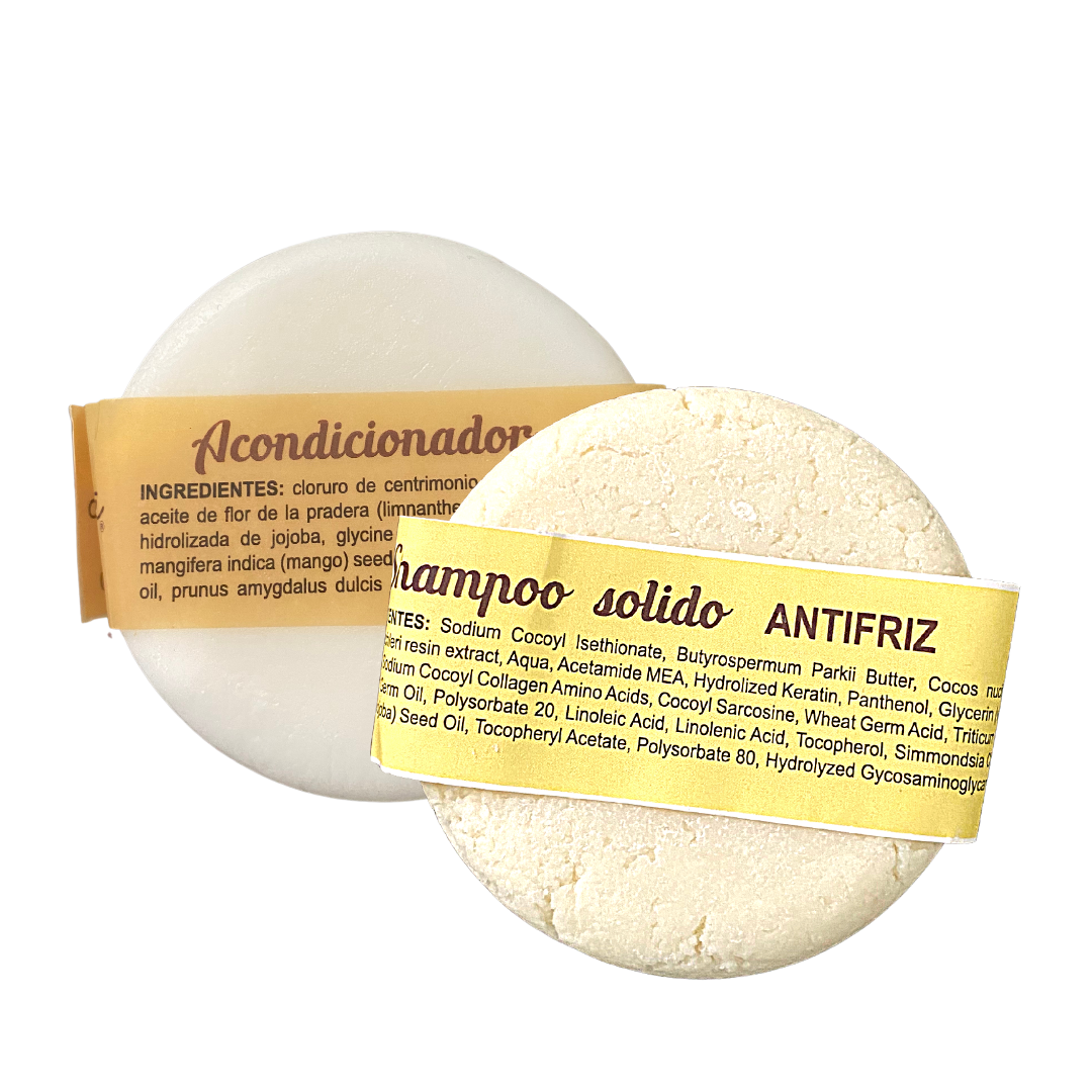 Diadie, Shampoo y Acondicionador, solido. Ecologico. Biodegradable. Libre de sulfatos, libre de siliconas. Antifriz, fortalece. Humecta, suaviza. 2pack