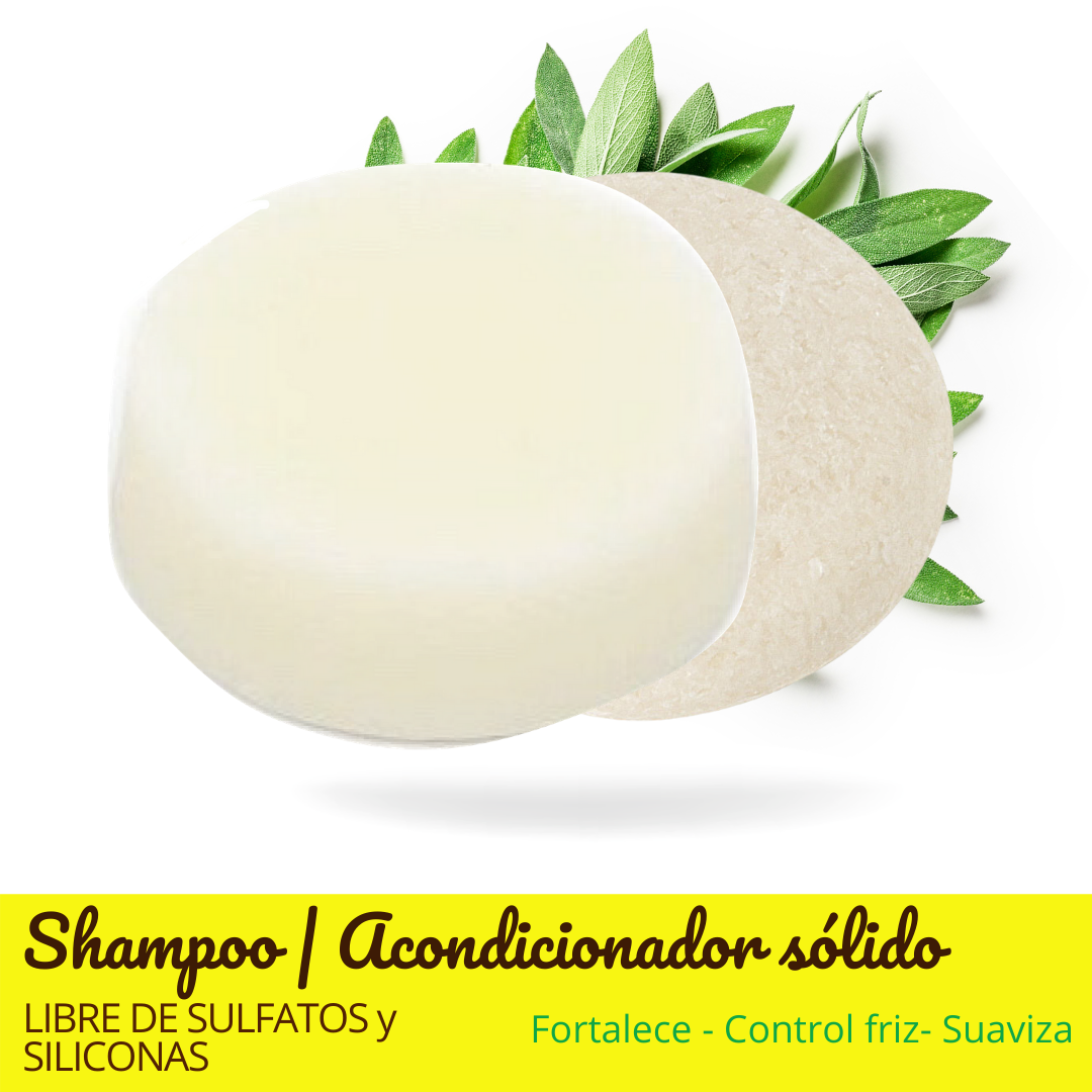 Diadie Shampoo y Acondicionador solido. Ecologico. Biodegradable. Libre de sulfatos y siliconas. Antifriz, fortalece. Humecta y suaviza