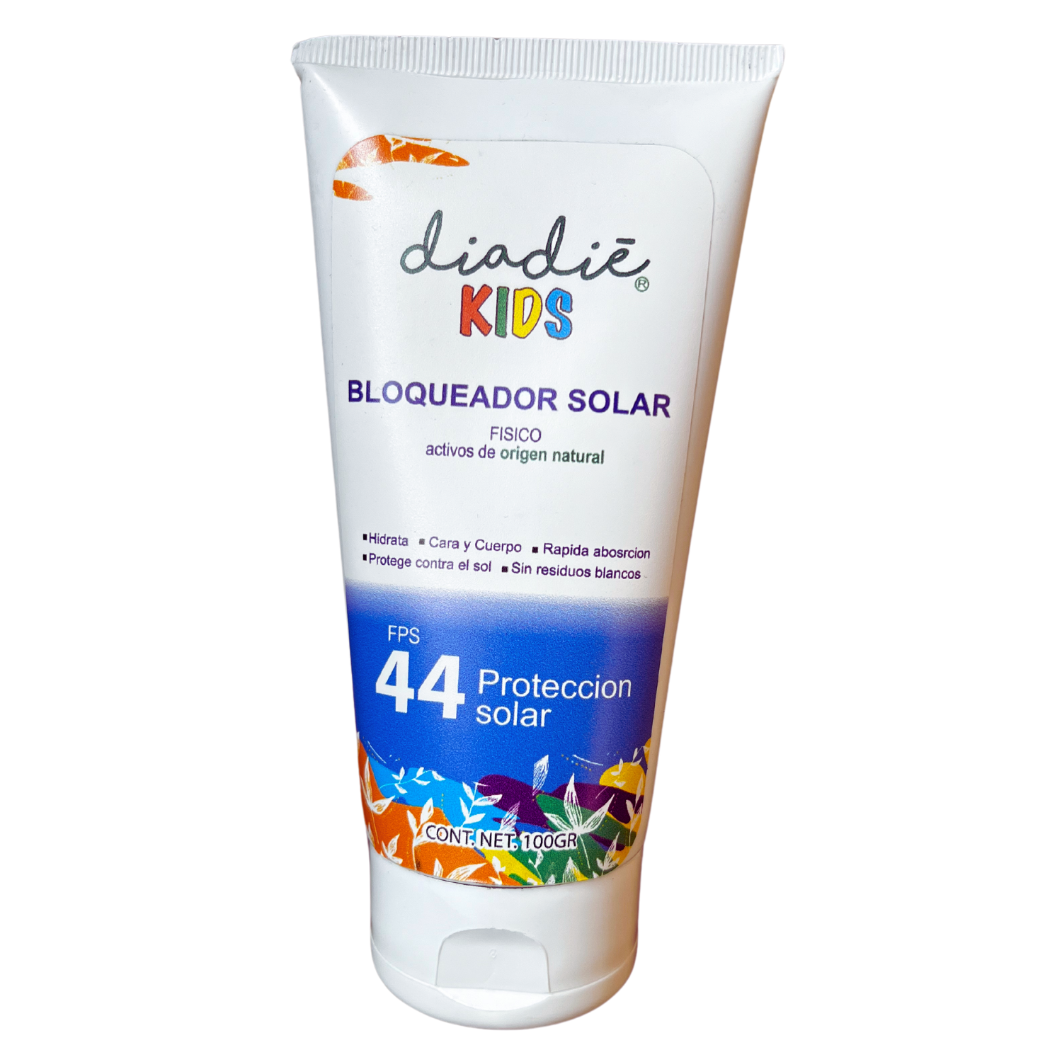 Diadie, Protector solar, Filtro solar, FPS 44, bloqueador, Bloqueador solar fisico,ingredientes naturales. Cara, cuerpo, 100gr, 1pack