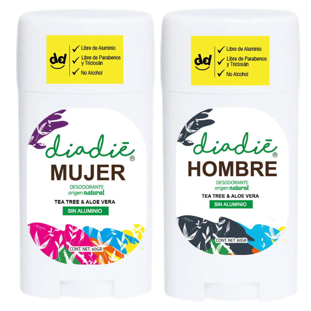 DIADIE Desodorante natural. Mujer y Hombre. Barra. 2pack