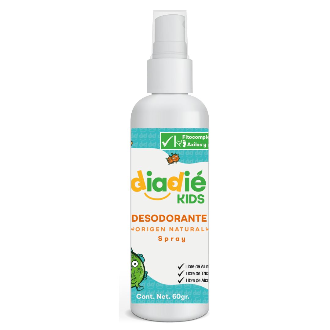 DIADIE KIDS Desodorante natural para niños en Spray liquido. Infantil. Fitocomplejo. Elimina El Mal Olor axilas y pies. 1pack